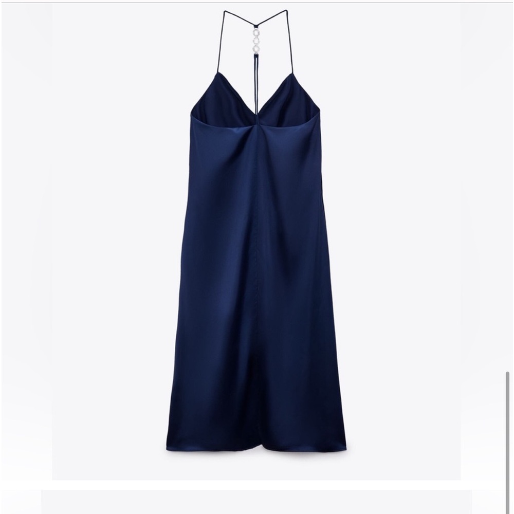 Zara jewel strap satin slip dress